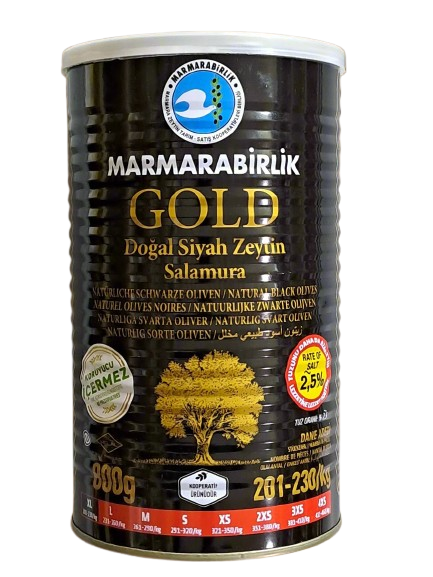 Marmarabirlik Gold Dogal Siyah Zeytin Salamura