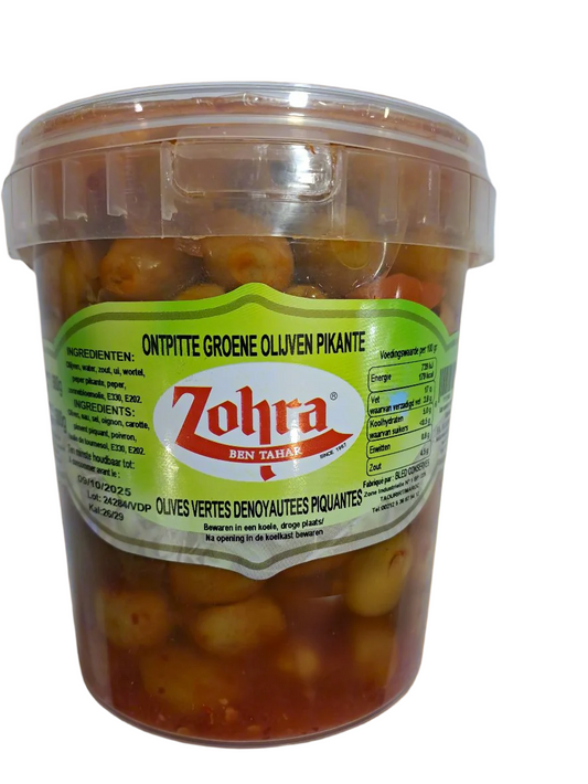 Zohra Ontpitte Groene olijven Pikante
