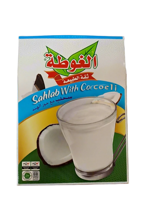 Al-Gota Sahlab With Coconut  is a creamy, Middle Eastern beverage