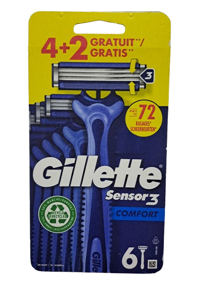 Gillette Sensor3 Comfort 4+2  Gratis Scheermesjes