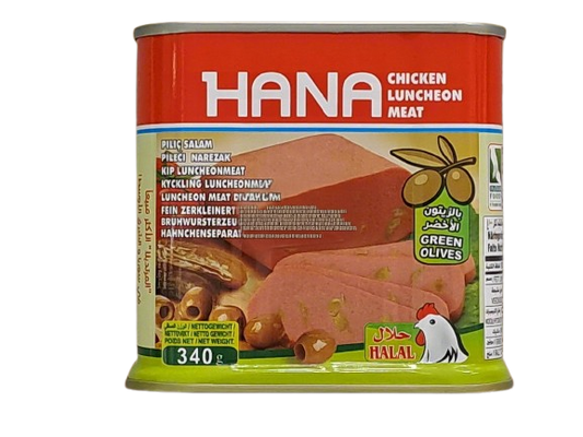 Hana Luncheon Meat Groene Olijven 340G