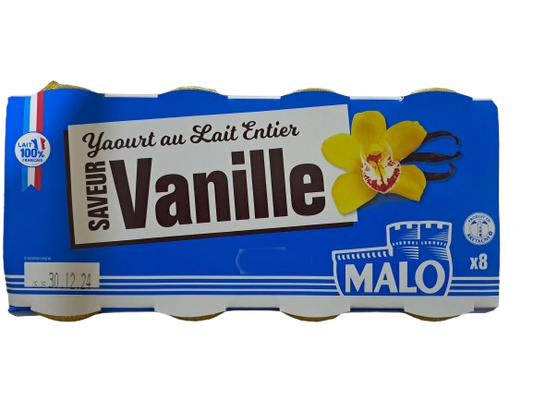 Malo Yaourt Au Lait Entier Vanille 8 Stuks