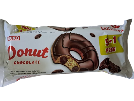 Packaged chocolate donut with Koko Donut branding on a white background