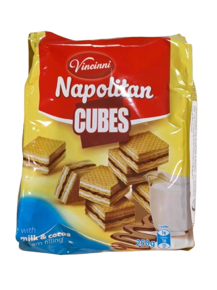 Vincinni, Napolitan Cubes With Milk & Cocoa Cream Filling