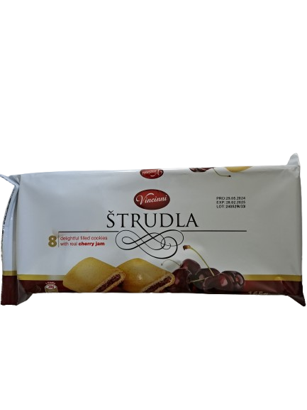 Vincinni Strudla delightful filles Cookies with teal Cherry jam