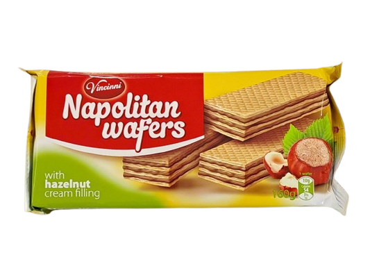 Vincinni Napolitan wafers with hazelnut cream filling