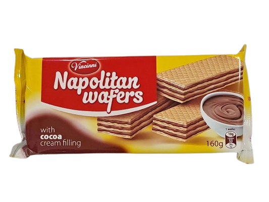 Vincinni Napolitan Wafers With Cocoa Cream Filling