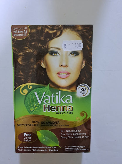 Vatika Henna Haarkleuren Donkerbruin 4.5