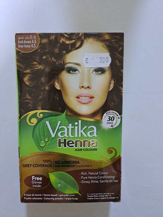 Vatika Henna Haarkleuren Donkerbruin 4.5