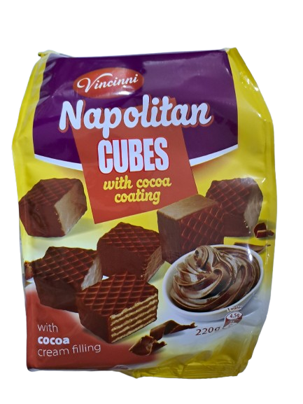 Vincinni Napolitan Cubes with Cocoa Cream Filling