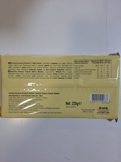 Ulker Deluxe Gofret Vanilya Aromali Kremali