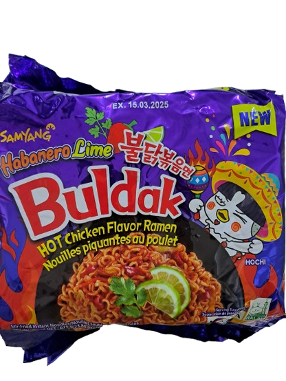 Buldak Habanero Lime Hot Chicken Flavor Ramen Pak 5 Stuks