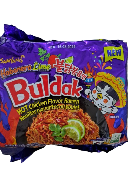 Buldak Habanero Lime Hot Chicken Flavor Ramen Pak 5 Stuks