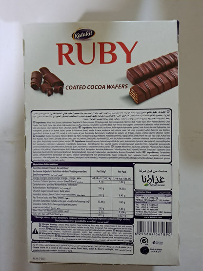 Ruby Coated Cocoa Wafers